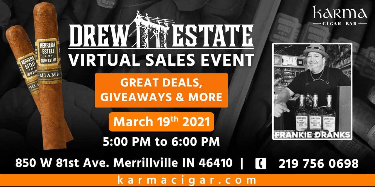 Drew Estate + Karma Cigar Bar Virtual Sales Event